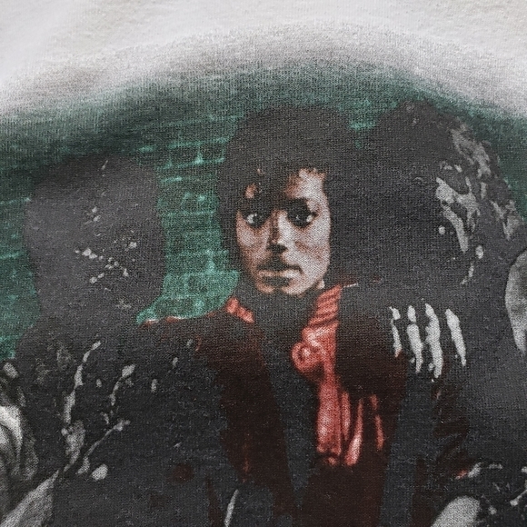 Vintage Thriller Michael Jackson White Graphic T-shirt 100% Cotton‎ Size Medium - Picture 8 of 9